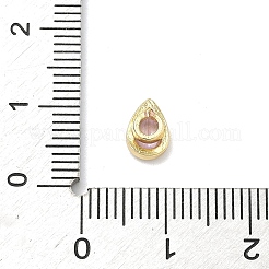 Cabochon in zirconia cubica micro pavé di ottone a goccia&nbsp;KK-P345-13G-B01