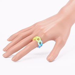 Undurchsichtige Acryl-Kettenfingerringe&nbsp;RJEW-JR00325