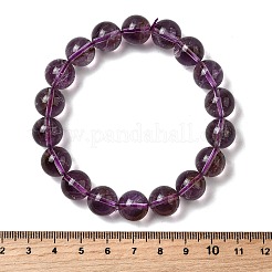 Braccialetti elastici con perline rotonde di ametista naturale per donna&nbsp;BJEW-L712-B04-12mm