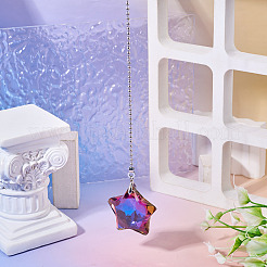 Rallonges de chaîne de traction pour ventilateur de plafond avec breloques en verre étoilé&nbsp;HJEW-TADJ0003