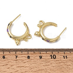 Boucles d'oreille en laiton émaillé&nbsp;KK-CBA8324-23G