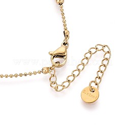 Armbänder aus runden Perlen aus Edelstahl 304&nbsp;BJEW-T022-12G