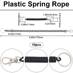 10 corde à ressort en plastique pour accessoires de sac de téléphone portable&nbsp;FIND-BBC0002-28