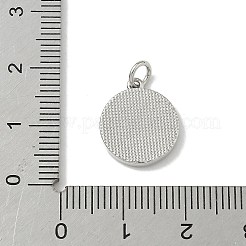 Messing Pavé Naturmuschel flach rund mit Buchstabenanhängern&nbsp;KK-Z115-13P-E