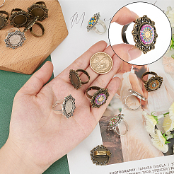16 pz. 4 componenti per anello da dito in ferro regolabile vintage&nbsp;FIND-SC0002-46