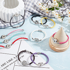 10 stücke 10 farben pu imitation leder geflochtene armband zeug&nbsp;FIND-PH0010-84