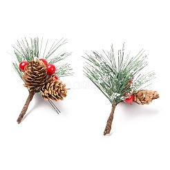 Décor de pics de pin de simulation de noël d'hiver artificiel en plastique&nbsp;DIY-P018-B01
