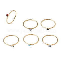 Fingerringe aus Edelstahl 304 mit Strassen für Damen&nbsp;SA-CBAB767-26A-G