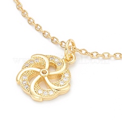 Colliers à pendentif en zircone cubique transparent micro pavé en laiton&nbsp;NJEW-F281-01