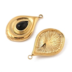 Anhänger aus natürlichem schwarzem Onyx (gefärbt und erhitzt)&nbsp;STAS-P380-25G-03