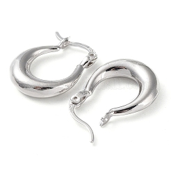 Rhodinierte 925 klobige Creolen aus Sterlingsilber&nbsp;EJEW-K258-01B-P