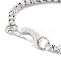 Bracciale a maglie a cuore in acciaio inossidabile 304 anti-ossidazione con catene a scatola per donna&nbsp;STAS-E001-03P