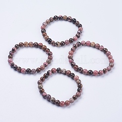Bracciali perline stirata Rhodonite naturale&nbsp;BJEW-I253-8mm-26