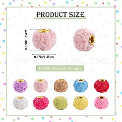 50 pz 10 colori perline europee in poliestere&nbsp;FIND-SZ0019-29