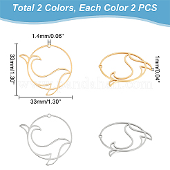 8 pz 2 colori 201 pendenti in acciaio inossidabile&nbsp;STAS-UN0040-83