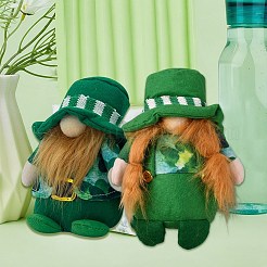 2 stücke 2 stil saint patricks tag tuch gnome gesichtslosen puppe&nbsp;DJEW-GF0001-63