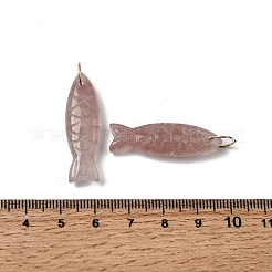 Pendentifs sculptés en quartz naturel de fraise&nbsp;G-G314-01G-01