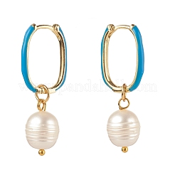 Orecchini a cerchio huggie in ottone smaltato&nbsp;EJEW-JE04530