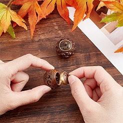 2 Stück 2 Stile gravierte Hohlholzanhänger&nbsp;WOOD-CA0001-59
