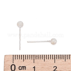 Orecchini a bottone in argento sterling con texture&nbsp;EJEW-L202-004C