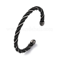 Brazaletes tipo brazalete con forma de cuerda trenzada de acero inoxidable quirúrgico 316&nbsp;BJEW-P319-04B