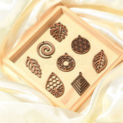 16 pièces 8 styles pendentifs en bois naturel&nbsp;WOOD-CJ0001-71
