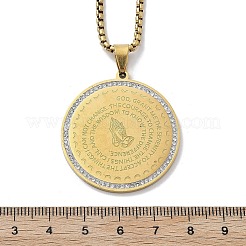 201 collane con ciondolo in strass in acciaio inossidabile per donna&nbsp;NJEW-U021-05G