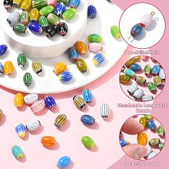 90 Stück 15 Farben handgefertigte Millefiori Bunte Malereiperlen&nbsp;LAMP-CJ0002-31