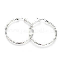 Pendientes de aro de acero inoxidable 201 resistentes al deslustre&nbsp;LS-MAK-R018-40mm-S