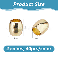 80 pz 2 colori perline europee in acciaio inossidabile 202&nbsp;STAS-DC0017-47