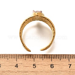 Anillos de dedo con chips de cristal de cuarzo y cuarzo rosa natural para mujer&nbsp;RJEW-R012-08G-01