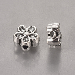 Perles de fleurs en alliage de style tibétain 3d&nbsp;LF0476Y