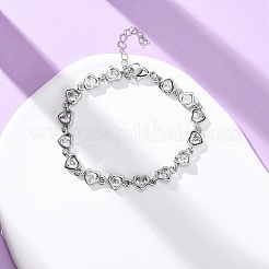 Messing-Gliederarmbänder mit Mikropflaster und klaren Zirkonia für Damen&nbsp;BJEW-D342-02P