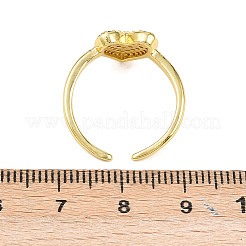Manschettenringe aus Messing mit Mikropavé-Zirkonia für Damen&nbsp;RJEW-Z113-01G-02