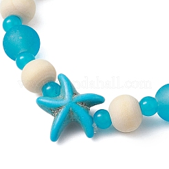 Stretch-Armbänder aus synthetischen Türkis-&nbsp;BJEW-JB11125-02