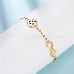 Braccialetti sportivi in ottone con micro pavé di zirconi cubici e maglie infinite&nbsp;LS-BJEW-D386-01E-G