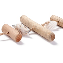 Pendentif suspendu en bois de poisson de style méditerranéen&nbsp;HJEW-C007-02B