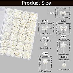 700 pièces 7 styles de perles d'imitation abs&nbsp;OACR-PA0001-41