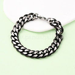 Bracelets à maillons cubains en acier inoxydable 304 pour hommes et femmes&nbsp;BJEW-C124-04B-02