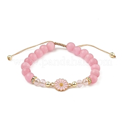 Braccialetti di perline intrecciate occhio di gatto&nbsp;BJEW-JB11196
