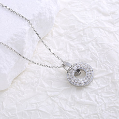 Amie Lunbi Collier haut de gamme unique de luxe français pour femme avec double anneau et diamant&nbsp;YD8315
