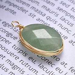 Pendentifs en aventurine vert naturel&nbsp;PALLOY-JF00467-01