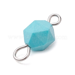 Facettierte natürliche gemischte Edelstein Sternschliff runde Verbinder Charms&nbsp;PALLOY-JF02722-02