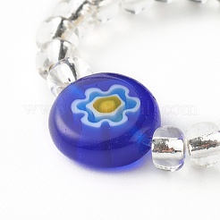 Sonnenblume handgemachte Millefiori Glasperlen Fingerring für Kinder Teen Mädchen Frauen&nbsp;RJEW-JR00381