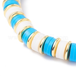 Heishi-Perlen-Stretch-Armband aus synthetischem Hämatit und Fimo&nbsp;BJEW-JB07226-02