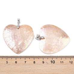 Natürliche rosa Muschelherzanhänger&nbsp;KK-C135-09B