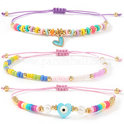 3 Stück Armband aus geflochtenen Glasperlen&nbsp;LW3639-5