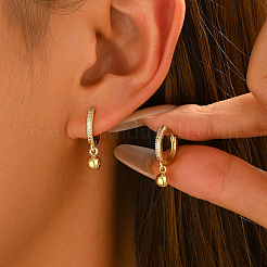 Pendientes colgantes de aro redondos de latón con micro pavé de circonitas cúbicas para mujer.&nbsp;XY9518