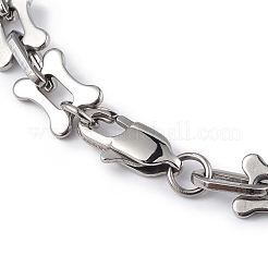 Anlaufgeschütztes Damenarmband aus Hundeknochen- und ovaler Gliederkette aus 304er Edelstahl&nbsp;BJEW-G669-22P