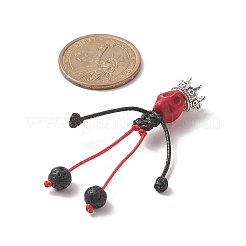 6 pz 6 colori tinti sintetici turchesi halloween re cranio grandi pendenti&nbsp;PALLOY-TA00028